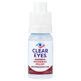 Clear Eyes, Maximum Redness Relief, Lubricant/Redness Reliever Eye Drops, 15 ml (0,5 fl. oz.)