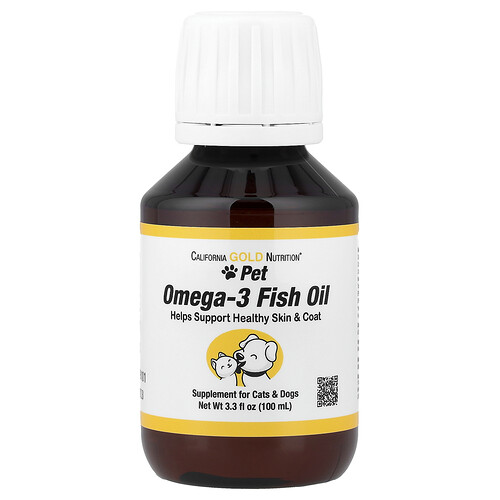 California Gold Nutrition, Pet, Omega-3 Fish Oil, For Cats & Dogs, 3.3 fl oz (100 ml)