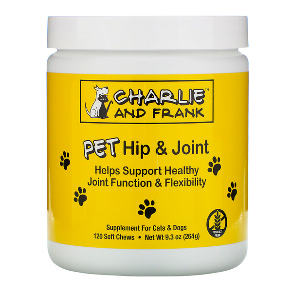Charlie & Frank, ペットヒップ＆ジョイント、犬猫用、ソフトキャンディー120粒