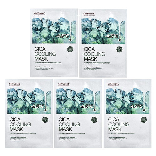 Cell Fusion C, Cica Cooling Beauty Mask, 5 Sheets, 0.95 oz (27 g)