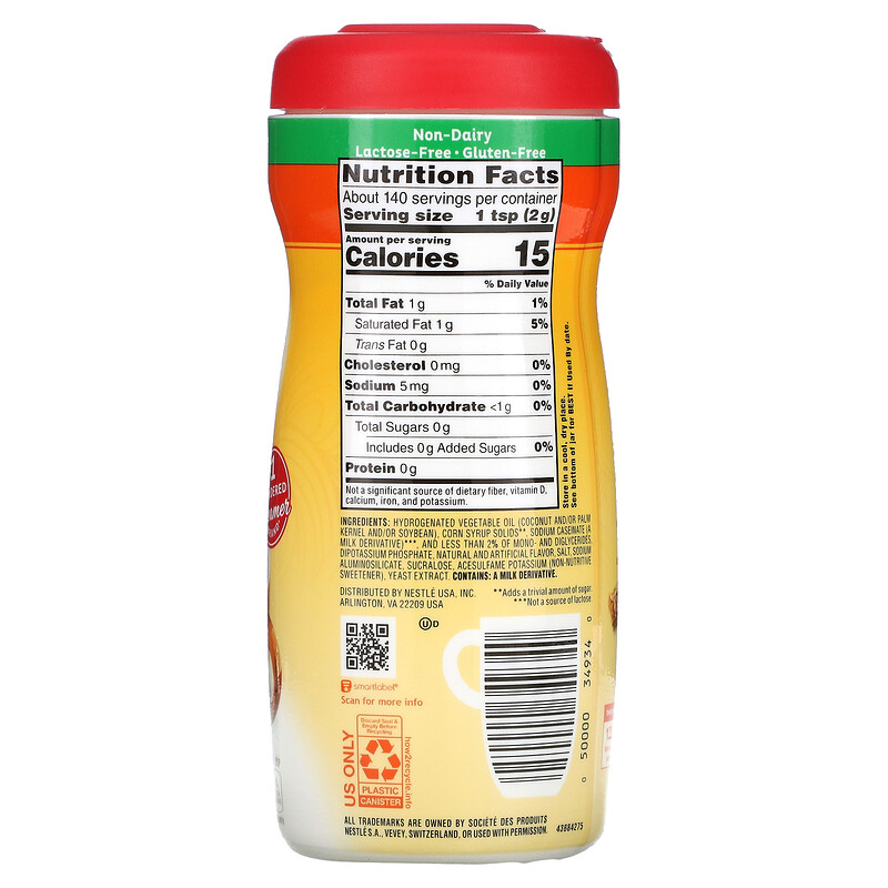 Coffee Mate, Powder Coffee Creamer, Sugar Free, Hazelnut, 10.2 oz (289.