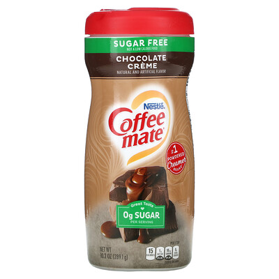 Coffee Mate сухие сливки для кофе, без сахара, со вкусом шоколадного крема, 289,1 г (10,2 унции)