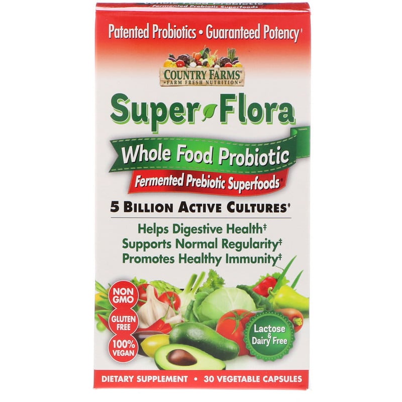 Country Farms, Super Flora, Whole Food Probiotic, Fermented Prebiotic ...