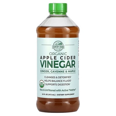 

Country Farms Organic Apple Cider Vinegar with Ginger Cayenne & Maple 16 fl oz (473 ml)