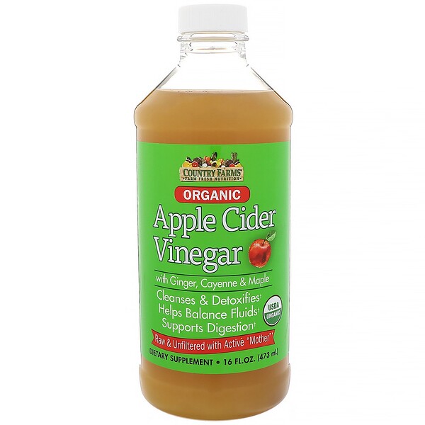 Country Farms, Organic, Apple Cider Vinegar with Ginger, Cayenne