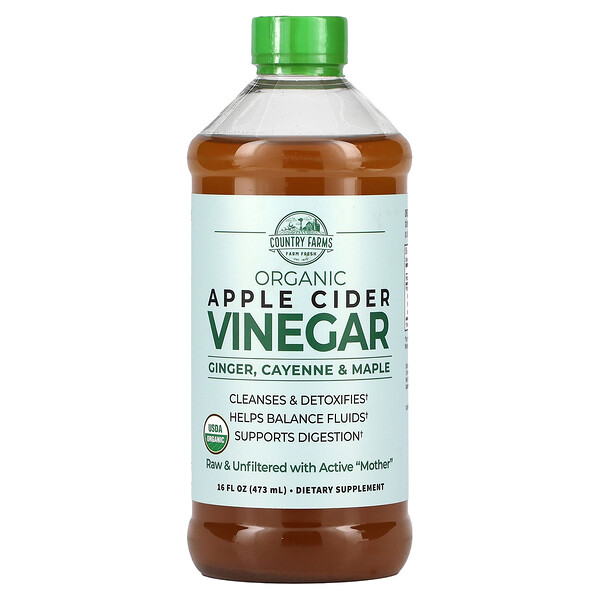 Organic, Apple Cider Vinegar with Ginger, Cayenne & Maple, 16 fl oz (473 ml)
