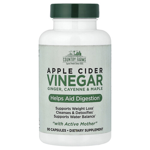 Country Farms Apple Cider Vinegar, Ginger, Cayenne & Maple, 90 Capsules