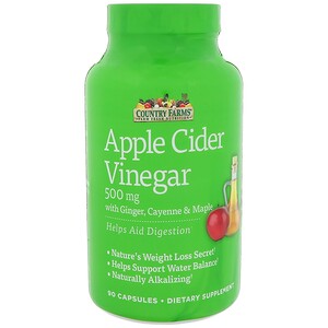 Отзывы о Country Farms, Apple Cider Vinegar, 500 mg, 90 Capsules
