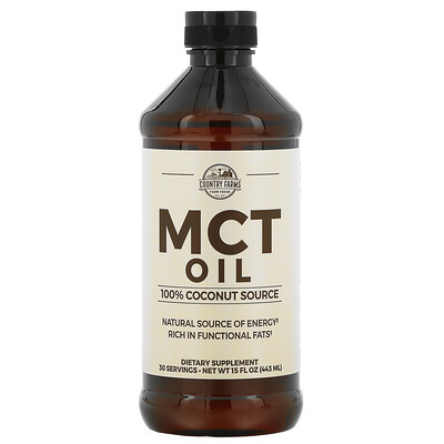 Country Farms MCT Oil, 100% Coconut Source, 15 fl oz (443 ml)
