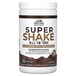 Country Farms, Super Shake, minden az egyben, csokoládé, 354 g
