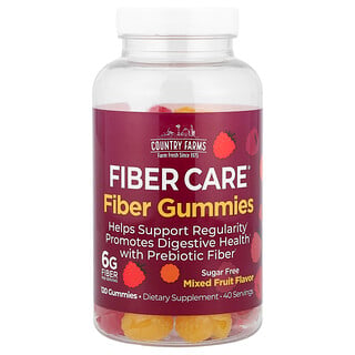 Country Farms, Fiber Care, Gommes à base de fibres prébiotiques, Mélange de fruits, 120 gommes