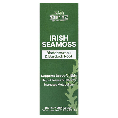 Country Farms, Musgo marino de Irlanda, raíz de sargazo y bardana`` 60 ml (2 oz. Líq.)