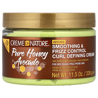 Creme Of Nature, Pure Honey Avocado, Crema para definir los rizos con efecto suavizante y con control del frizz, Para cabello seco, áspero y propenso al frizz, 326 g (11,5 oz)
