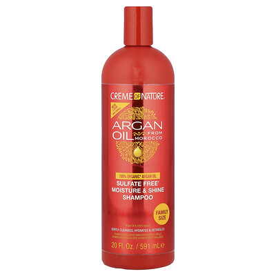 Creme Of Nature, Aceite de argán proveniente de Marruecos, Champú que humecta y aporta brillo sin sulfatos, 591 ml (20 oz. líq.)