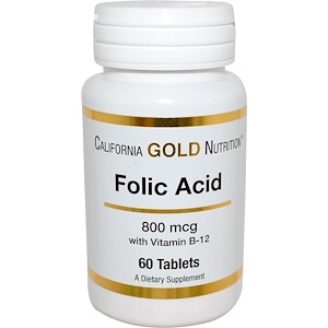 Отзывы о California Gold Nutrition, Folic Acid, 800 mcg, 60 Tablets