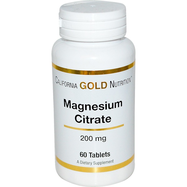 California Gold Nutrition, Magnesium Citrate, 200 mg, 60 Tablets iHerb