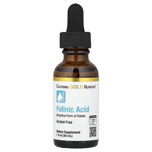 California Gold Nutrition Folinic Acid, Alcohol Free, 1 fl oz (30 ml)