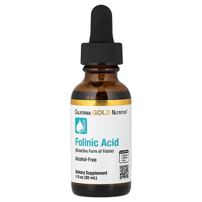 California Gold Nutrition, Ácido folínico, Sin alcohol, 30 ml (1 oz. líq.)