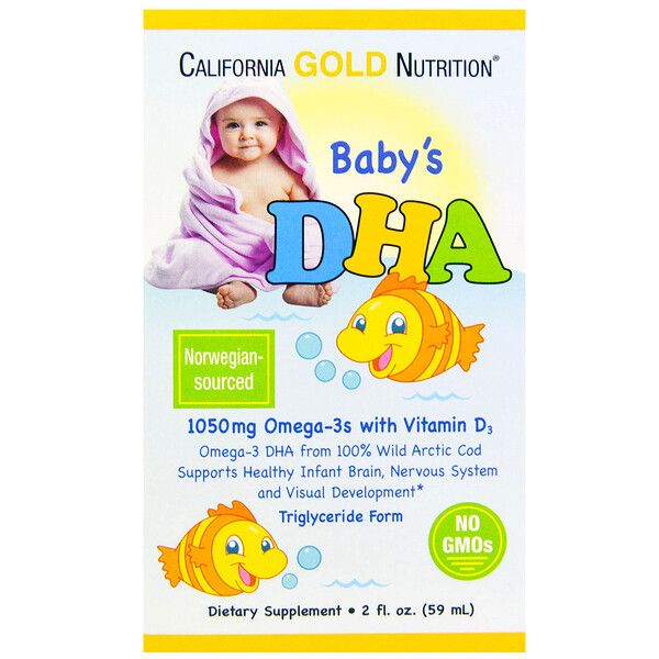 California Gold Nutrition, ΠΠΠ Π΄Π»Ρ Π΄Π΅ΡΠ΅ΠΉ, 1050Β ΠΌΠ³, ΠΠΌΠ΅Π³Π°-3 Ρ Π²ΠΈΡΠ°ΠΌΠΈΠ½ΠΎΠΌΒ D3, 59Β ΠΌΠ» (2Β ΠΆΠΈΠ΄ΠΊ. ΡΠ½ΡΠΈΠΈ)