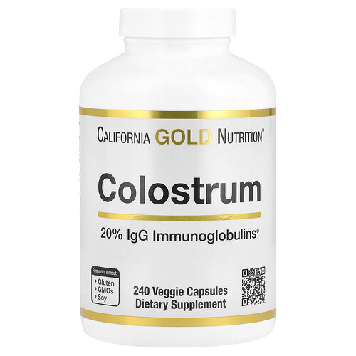 カリフォルニア ゴールド ニュートリション California Gold Nutrition, 初乳、IgG免疫グロブリン20％配合、ベジカプセル240粒