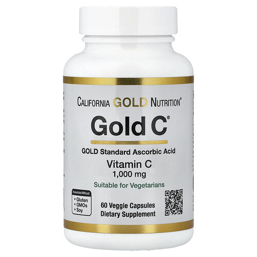 California Gold Nutrition Gold C® ビタミンC 1,000mg ベジカプセル60粒