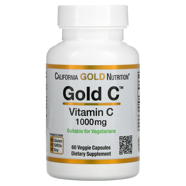 California Gold Nutrition, Gold C（ゴールドC）、ビタミンC、1,000mg、ベジカプセル60粒