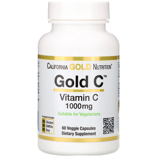 California Gold Nutrition, Gold C（ゴールドC）、ビタミンC、1,000mg、植物性カプセル60粒