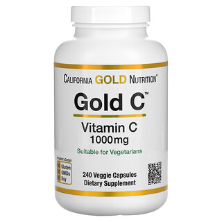 California Gold Nutrition, Gold C، فيتامين جـ، 1000 ملجم، 240 كبسولة نباتية