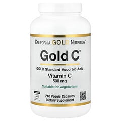 Gold C®, вітамін C класу USP, 500 мг, 240 вегетаріанських капсул