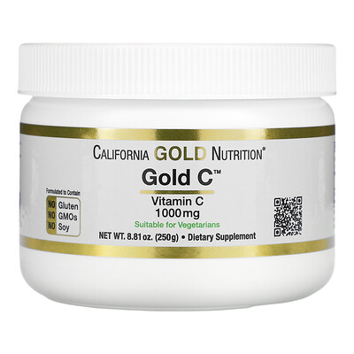 

California Gold Nutrition Gold C Powder, витамин C, 1000 мг, 250 г (8,81 унции)