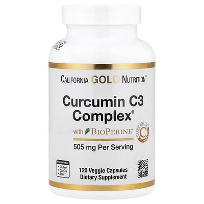 Product Image for California Gold Nutrition, Curcumin C3 Complex with BioPerine Black Pepper Extract, Turmeric Curcumin Complex, Enhanced Bioavailablity, 120 Veggie
