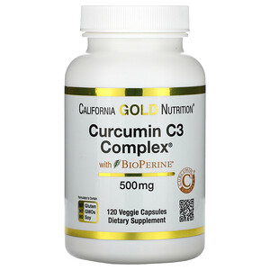 California Gold Nutrition, BioPerine（バイオペリン）配合Curcumin C3 Complex（クルクミンC3コンプレックス）、500mg、ベジカプセル120粒