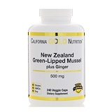 California Gold Nutrition, Новозеландский зеленогубый моллюск с имбирем, 500 мг, 240 капсул в растительной оболочке отзывы