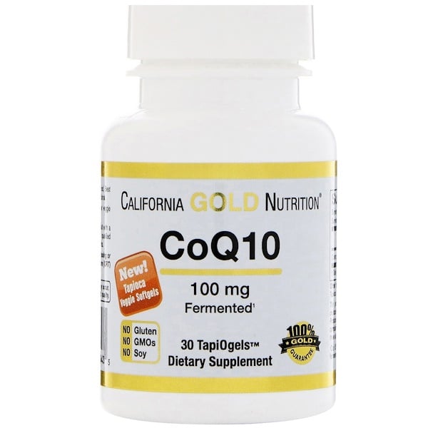 California Gold Nutrition, CoQ10, 100 мг, 30 вегетарианских мягких таблеток