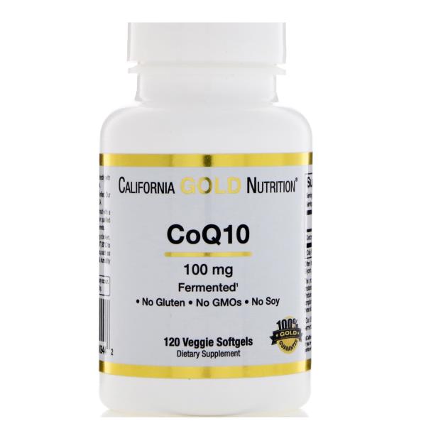 California Gold Nutrition, Коэнзим Q10, полученный с использованием процесса натурального брожения, 100 мг, 120 овощных капсул