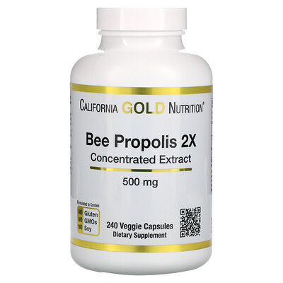 

California Gold Nutrition Bee Propolis 2X Concentrated Extract 500 mg 240 Veggie Caps