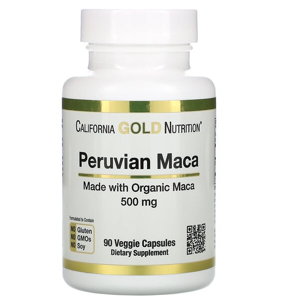 California Gold Nutrition, Peruvian Maca, peruanisches Maca, 500 mg, 90 vegetarische Kapseln