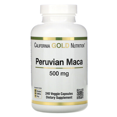 California Gold Nutrition перуанская мака, 500 мг, 240 растительных капсул