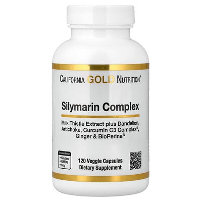 Product Image for California Gold Nutrition, Silymarin Complex, Milk Thistle Extract Plus Dandelion, Artichoke, Curcumin C3 Complex , Ginger, and BioPerine , 120 Veggie