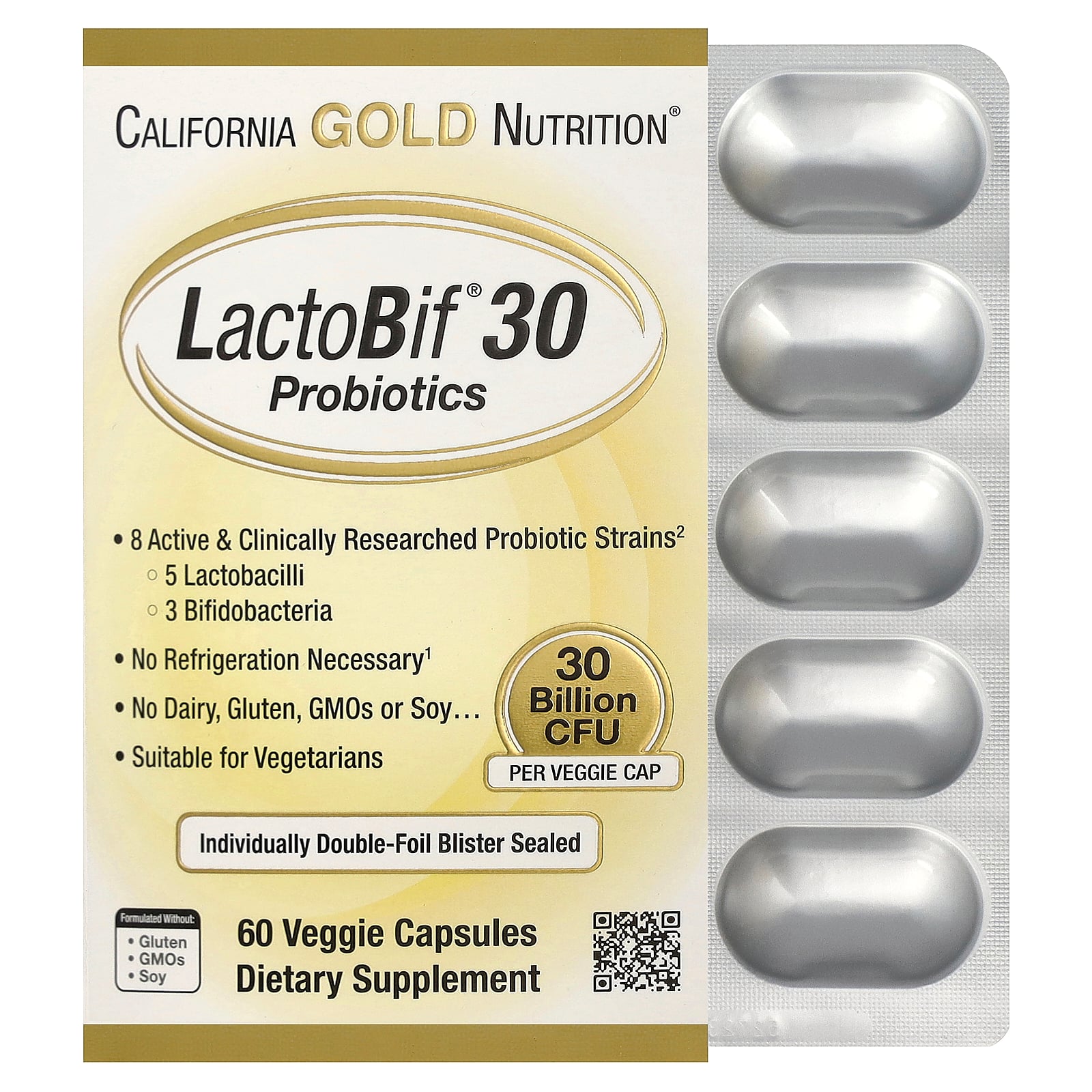 https://tw.iherb.com/p/California Gold Nutrition, LactoBif® 30 益生菌，300 億 CFU，60 粒素食膠囊