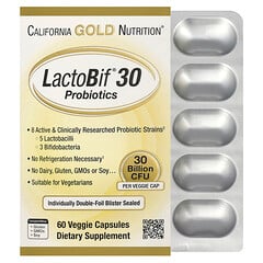 California Gold Nutrition, LactoBif® 30 probiotik, 30 miliard CFU, 60 rostlinných kapslí