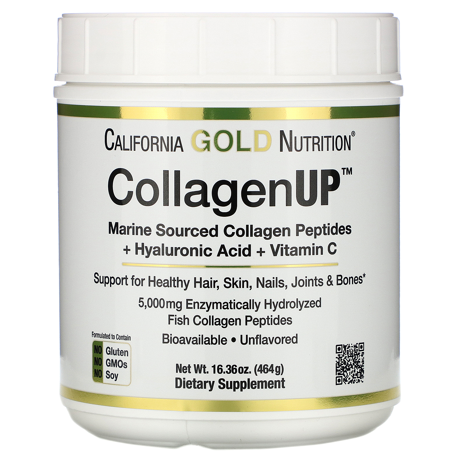 California Gold Nutrition, CollagenUP, Marine Collagen + Hyaluronic ...