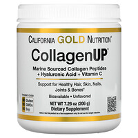 California Gold Nutrition, CollagenUP, Kolagen Terhidrolisis Laut + Asam Hialuronat + Vitamin C, Tanpa rasa, 7,26 ons (206 g)