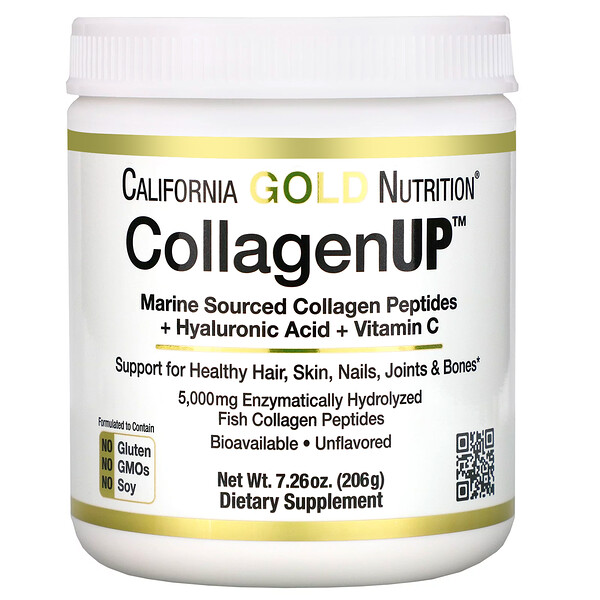 California Gold Nutrition, CollagenUP, ΠΌΠΎΡΡΠΊΠΎΠΉ ΠΊΠΎΠ»Π»Π°Π³Π΅Π½, Π³ΠΈΠ°Π»ΡΡΠΎΠ½ΠΎΠ²Π°Ρ ΠΊΠΈΡΠ»ΠΎΡΠ° ΠΈ Π²ΠΈΡΠ°ΠΌΠΈΠ½Β C, Π±Π΅Π· Π°ΡΠΎΠΌΠ°ΡΠΈΠ·Π°ΡΠΎΡΠΎΠ², 206Β Π³ (7,26Β ΡΠ½ΡΠΈΠΈ)