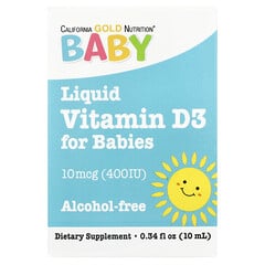 Вітамін D3 400 МО California Gold Nutrition Baby Vitamin D3 10 мл