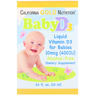 California Gold Nutrition Baby Vitamin D3 Drops 400 Iu 34 Fl Oz 10 Ml
