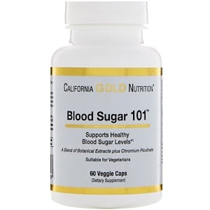 California Gold Nutrition, Targeted Support, Blood Sugar 101, 60 Veggie Capsules отзывы