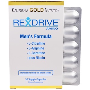 Отзывы о California Gold Nutrition, Rexdrive Amino, Men's Formula, 30 Veggie Caps
