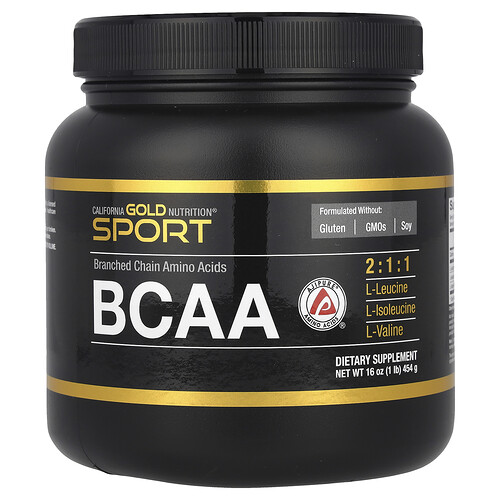 California Gold Nutrition スポーツ BCAA パウダー AjiPure® (L-ロイシン、L-イソロイシン、L-バリン配合) 454g
