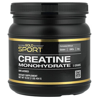 California Gold Nutrition, Sport, Monohidrato de creatina, Sin sabor, 454 g (1 lb)